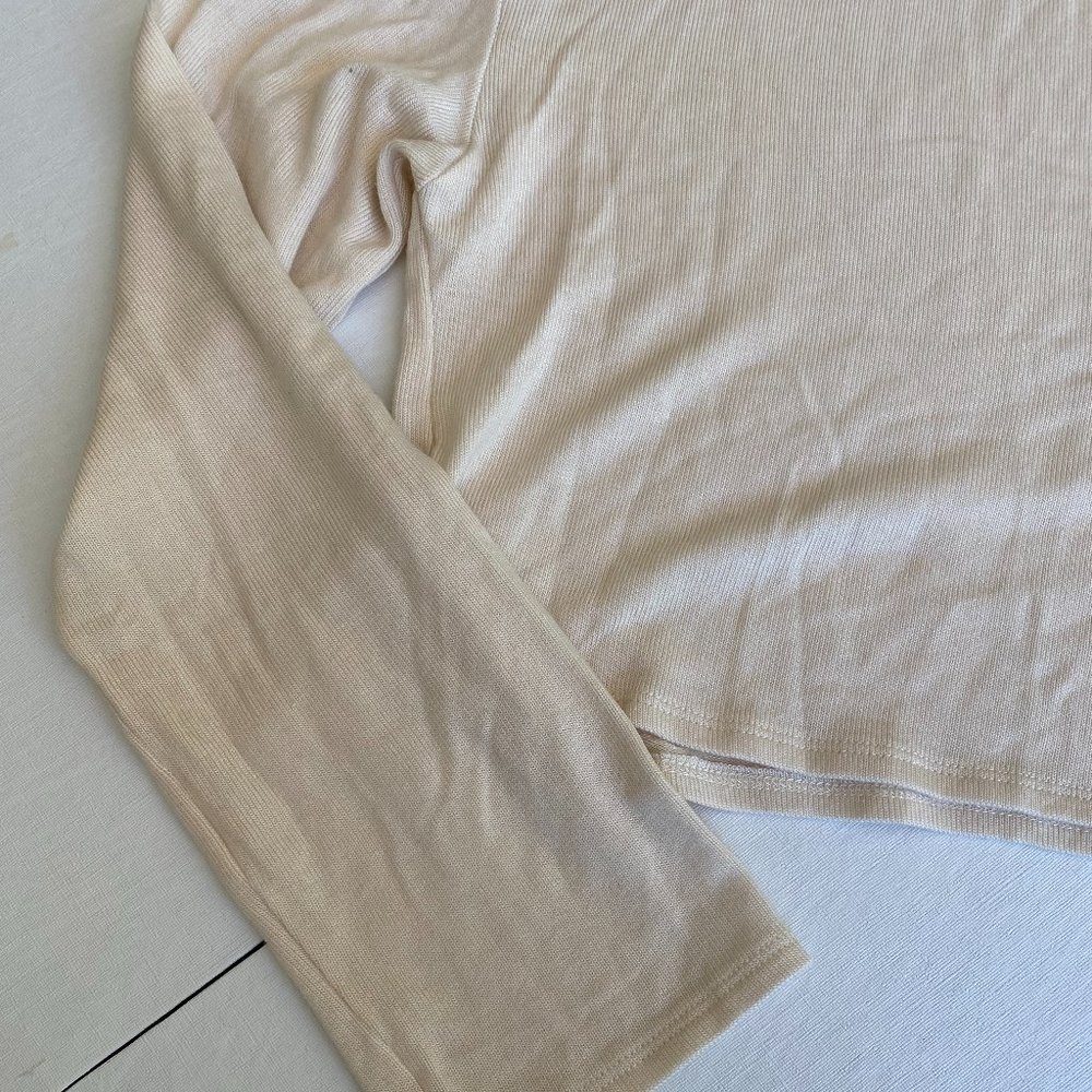 Lovers and Friends "Mandy Top" in Tan/Cream with Mock-Neck Top Size M - Picture 10 of 10